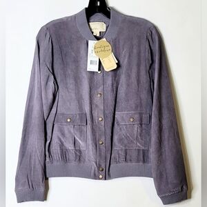 Nicole Miller Artelier Silk Bomber  Cargo Jacket